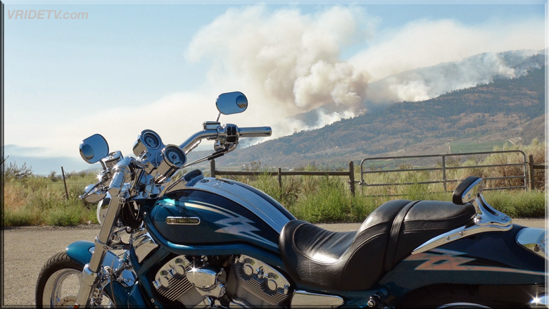 Osoyoos wildfire and motorcycle