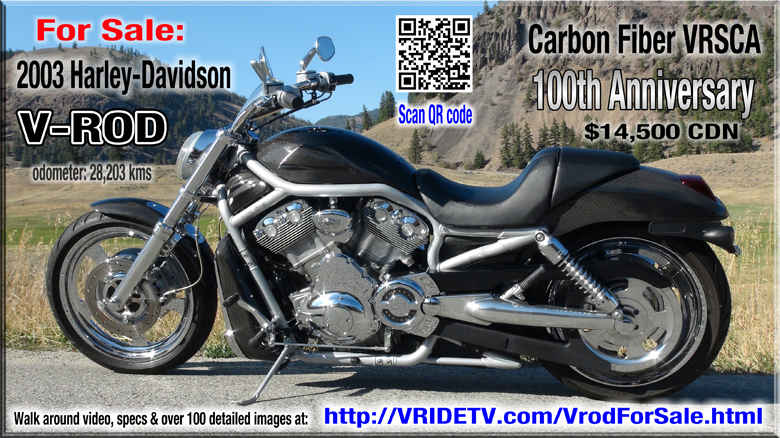 Harley-Davidson Carbon Fiber 100th Anniversary VRSCA V-ROD Including all the BEST upgrades: Largest Capacity Fuel Tank available, Custom wheels, Exhaust & more: 