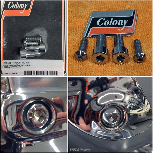 VROD chrome headlight mounting kit by COLONY