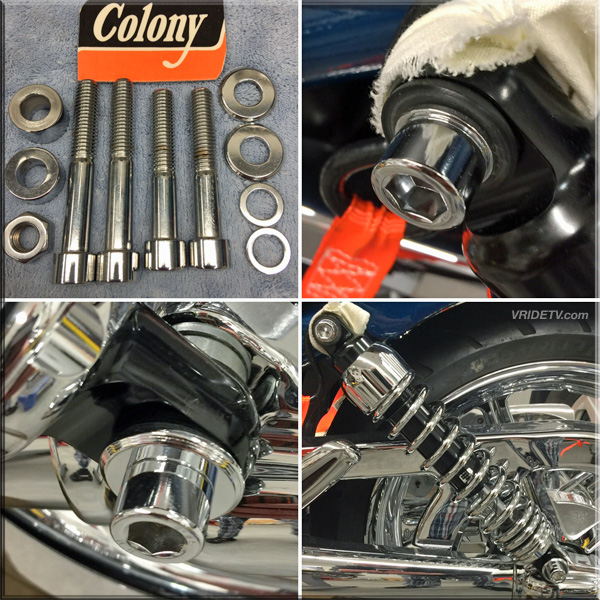 VROD chrome shock bolt kit by Colony