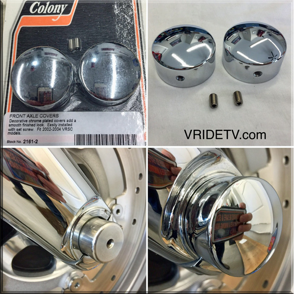 VROD Chrome front axle covers by Colony 2161-2