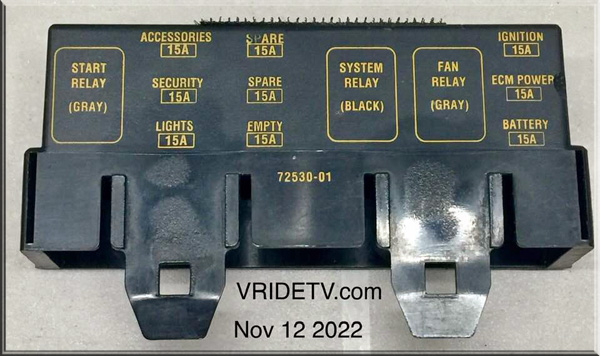VROD fuse block cover part number 72530-01