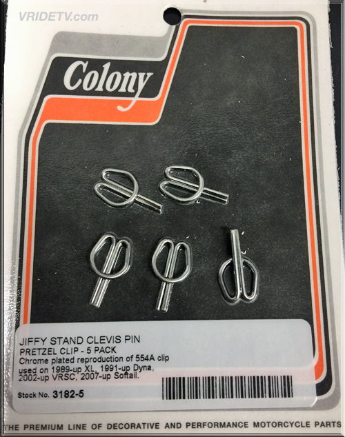 VROD jiffy stand clevis pin pretzel clip COLONY