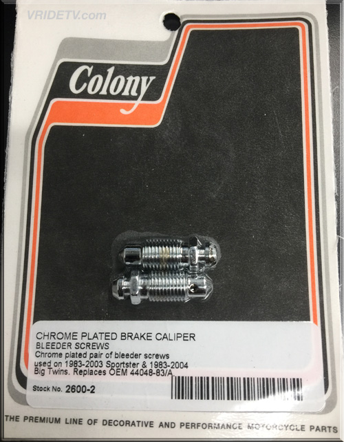 Chrome plated brake bleeder screws by COLONY