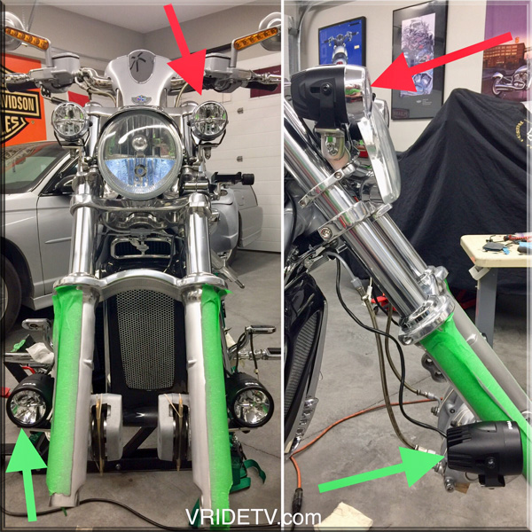mounting auxiliary lights on a VROD.