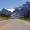 This still image was taken from the video footage captured by the handlebar cam as we approached Bow Lake on the Icefields Parkway in Banff National Park, Alberta Canada.
