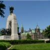 The National War Memorial with the parliament buildings in the background, Ottawa Ontario.