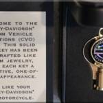 My Custom Vehicle Operations key has arrived for my 2005 Harley-Davidson VRSCSE CVO VROD. It came in what I can only describe as a jewelry box for a ring. 
I almost feel the need to propose to my bike... LOL