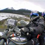Rounding the last corner as we rode alongside Medicine Lake in Jasper National Park, Alberta, Canada.
 I pulled this still image from the video footage captured by our monopod cam.