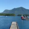Tofino pier, docks for boats and float planes.