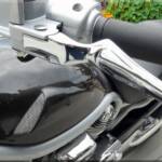 Genuine Harley-Davidson Chrome Clutch Hand Lever.

New Genuine Harley-Davidson OEM Handgrips.

Good angle to see the air intake on Carbon Fiber Airbox that works perfectly with the VROD MOD to the air filter assembly 
