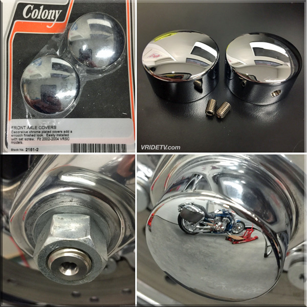 VROD chrome front axle covers by COLONY