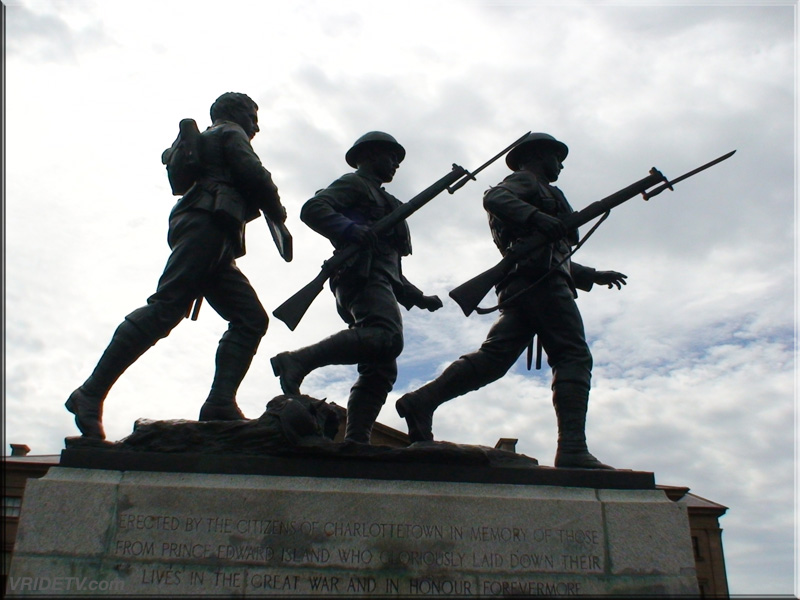 War memorial in front of Province House, Charlottetown, Prince Edward Island, Canada. vridetv